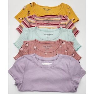 Abercrombie Tops Lot of 5 Girls 5/6 Multicolor Floral Lace Ribbed S/S EUC